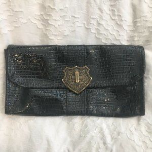 Samantha Thavasa Embossed leather clutch black